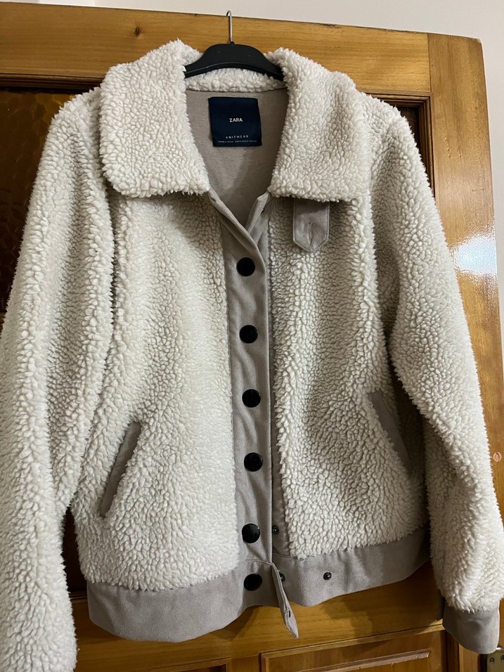 Düğmeli Bej Kadın Polar Ceket - Görsel 3