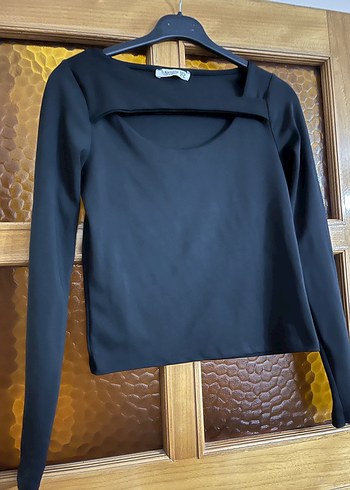 Kadın Siyah Uzun Kollu Detaylı Bluz - Görsel 3