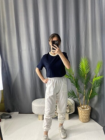 Bel ve Paça Lastikli Keten Jogger