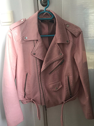 Zara pembe deri ceket