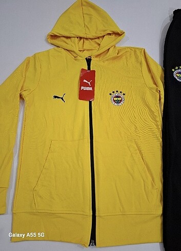 9 Yaş Beden sarı Renk FENERBAHÇE Logolu Fermuarlı 2'li Takım 