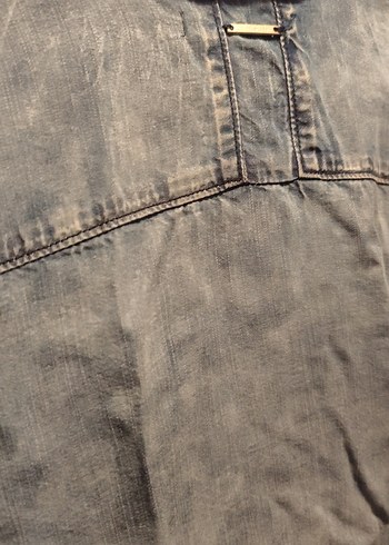 Kadın Mavi Denim Düğmeli Gömlek - Görsel 4