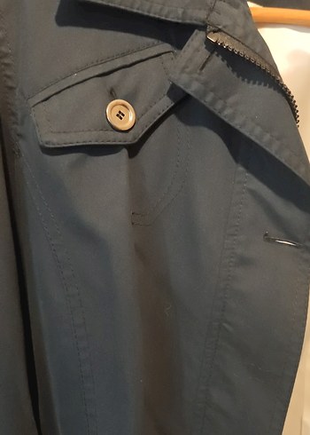 Düğmeli lacivert Midi Kadın Ceket - Görsel 2