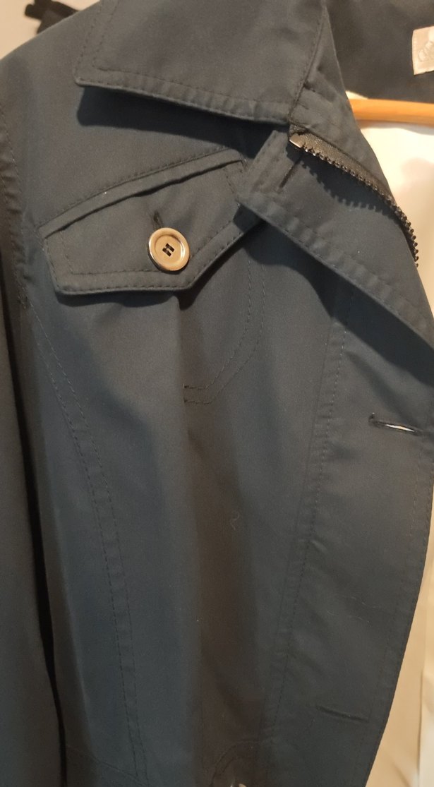 Düğmeli lacivert Midi Kadın Ceket - Görsel 2