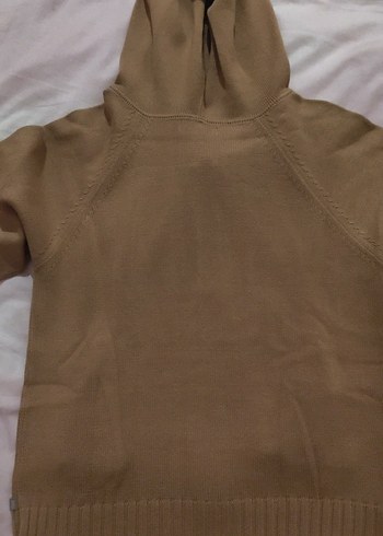 Bej Kapüşonlu Fermuarlı hırka - Görsel 6