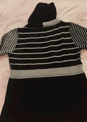 Siyah Boğazlı Triko Kadın Kazak - Görsel 5