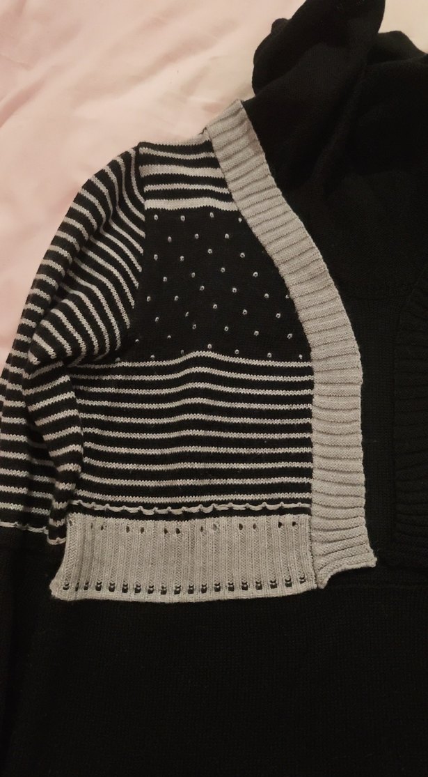 Siyah Boğazlı Triko Kadın Kazak - Görsel 2