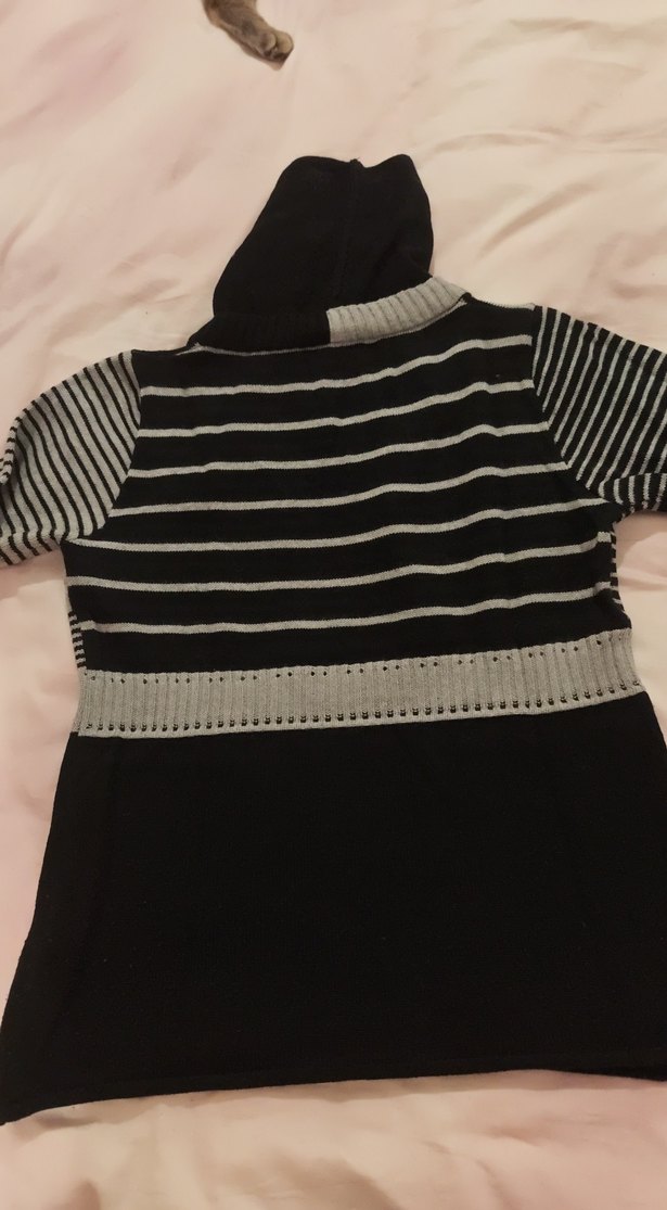 Siyah Boğazlı Triko Kadın Kazak - Görsel 5