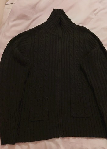 Asker yeşili Örgü Boğazlı Kadın Hırka - Görsel 2