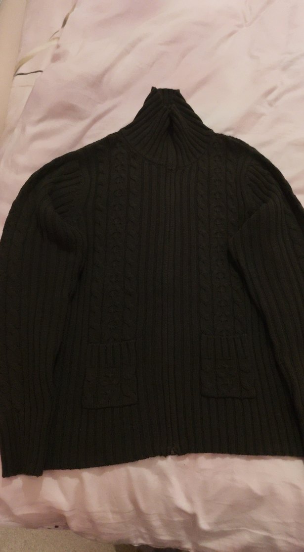 Asker yeşili Örgü Boğazlı Kadın Hırka - Görsel 2