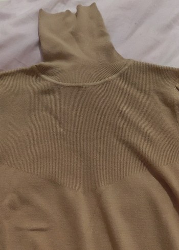 Bej Kadın Boğazlı Uzun Kollu Triko - Görsel 4