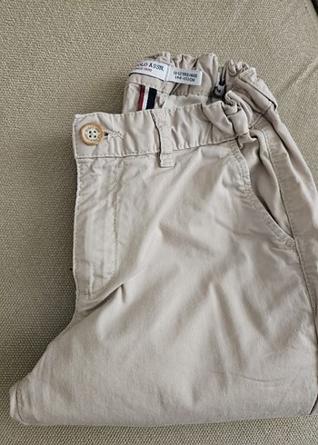 U.S Polo Assn. Düğmeli Bej erkek çocuk Keten Pantolon