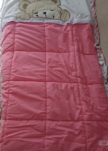 Nakışlı Ayıcık Desenli Pembe Bebek yorganı - Görsel 2