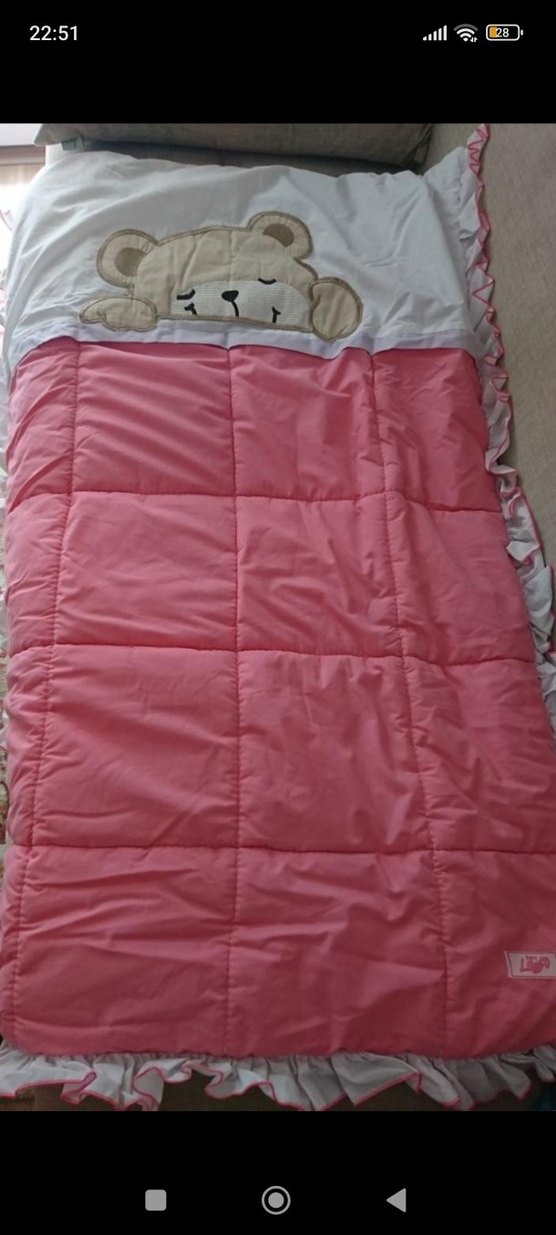 Nakışlı Ayıcık Desenli Pembe Bebek yorganı - Görsel 2