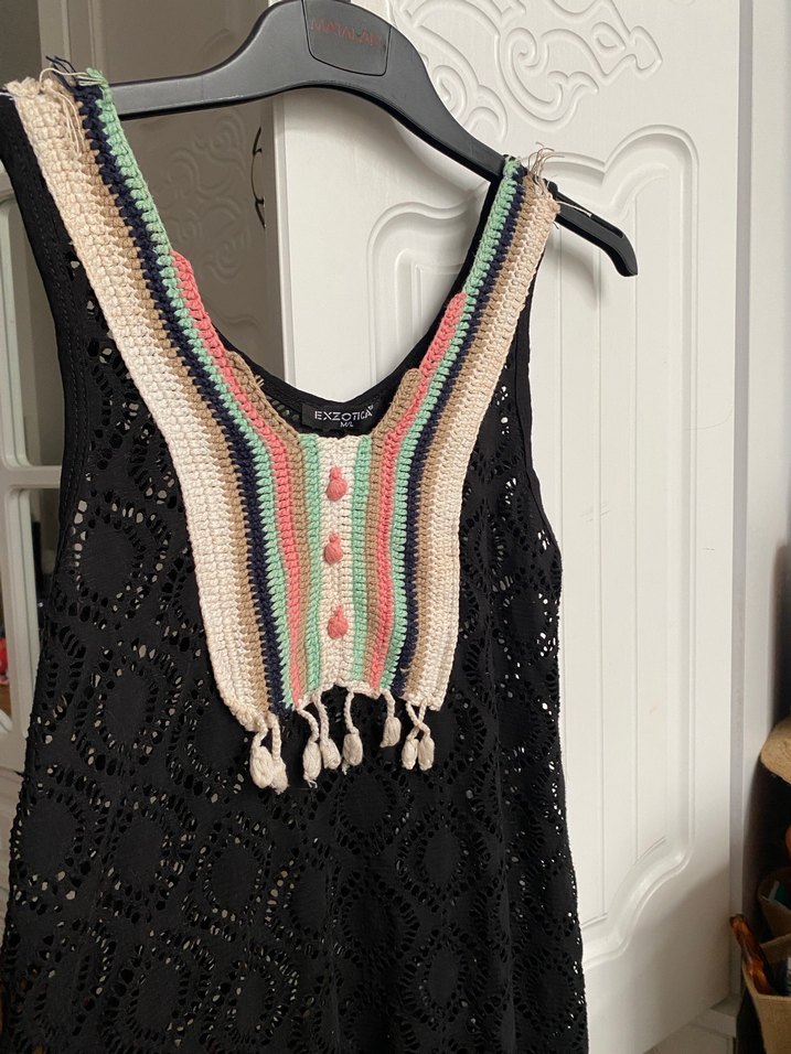 Bohem Çok Renkli Nakışlı Triko - Görsel 2