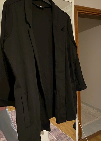 Zara Drapeli Siyah Kadın Keten Blazer