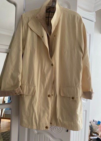 Bej Kadın Midi Trençkot Düğmeli Cepli - Görsel 3