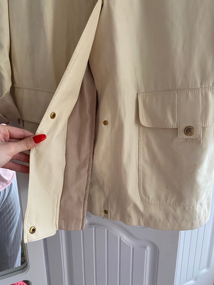 Bej Kadın Midi Trençkot Düğmeli Cepli - Görsel 4