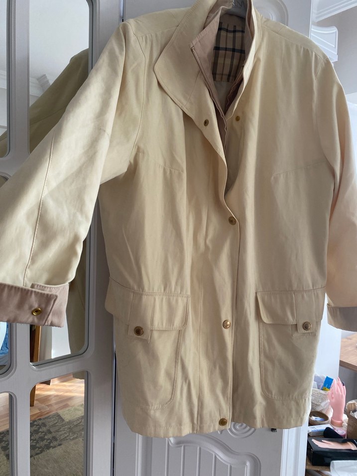 Bej Kadın Midi Trençkot Düğmeli Cepli - Görsel 2