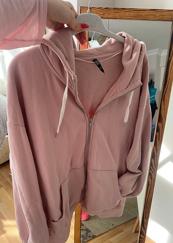 Kadın Pembe Fermuarlı hırka - Görsel 6