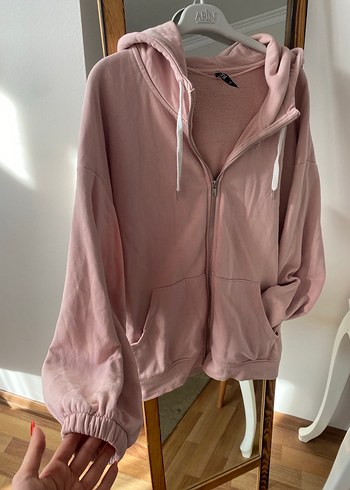 Kadın Pembe Fermuarlı hırka - Görsel 3