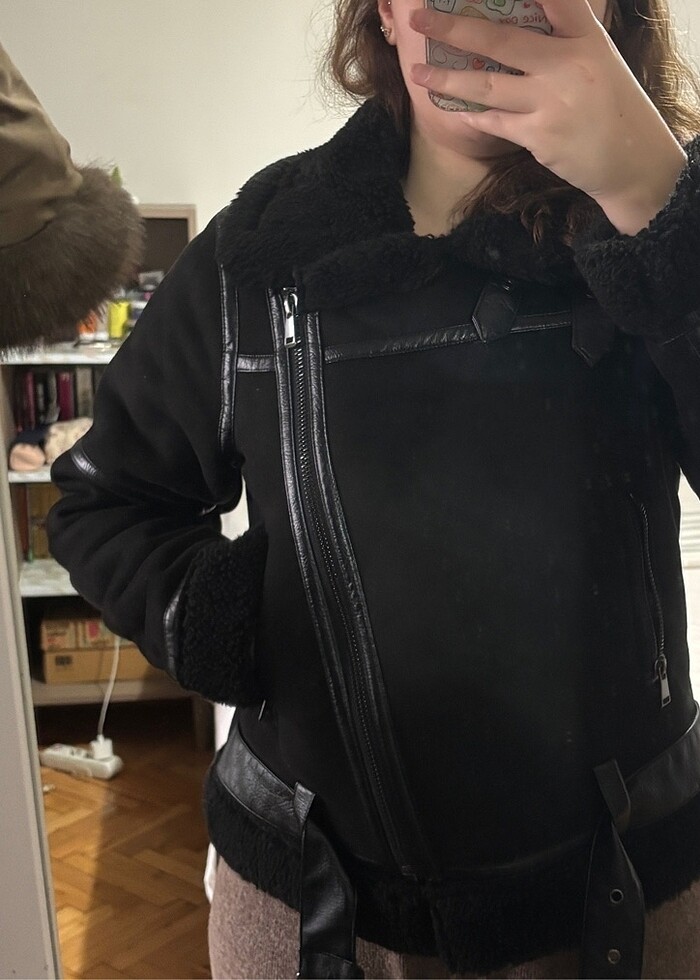 kürk süet mont - Görsel 5