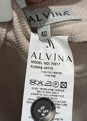 40 Beden ten rengi Renk Alvina Pantolon 