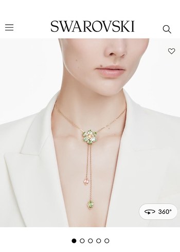 Diğer Swarovski Ldyllia Çiçek Yeşil Çelik Altın Pinterest Kolye