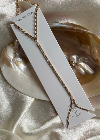 Gümüş Taşlı Altın Renk Kadın El Zinciri Çelik Şahmeran - Görsel 2