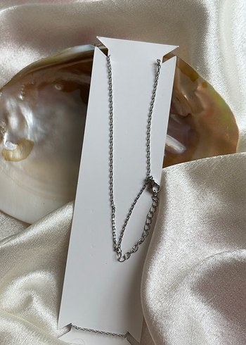 Minimalist Gümüş Renk Zincirli Kadın El Zinciri Çelik Şahmeran - Görsel 2