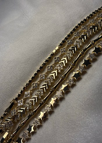 Xuping 14K Çelik Bileklik - Altın Yıldız Yonca Pinterest - Görsel 3