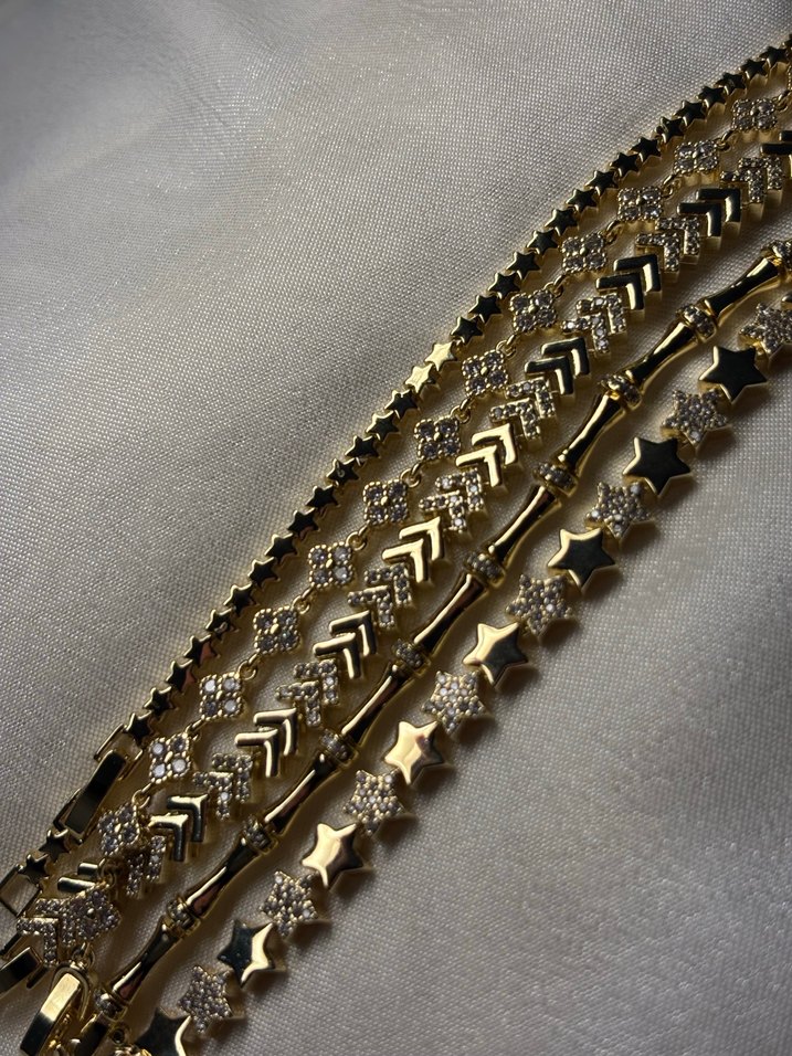 Xuping 14K Çelik Bileklik - Altın Yıldız Yonca Pinterest - Görsel 3