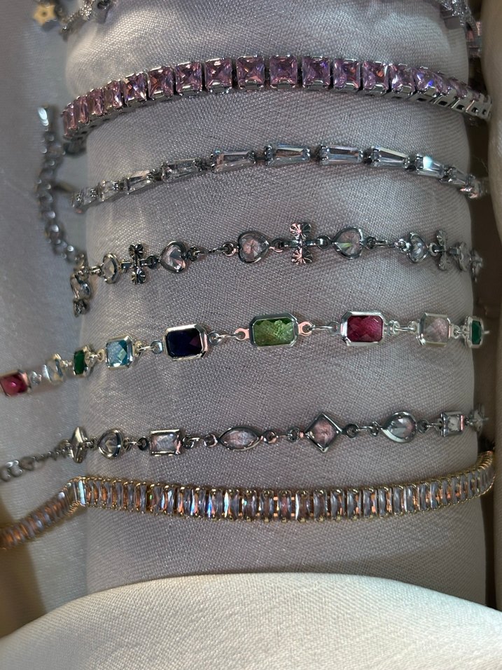 Çelik Bileklik - Yıldız Gümüş Pembe Mor Pinterest y2k Shein - Görsel 3