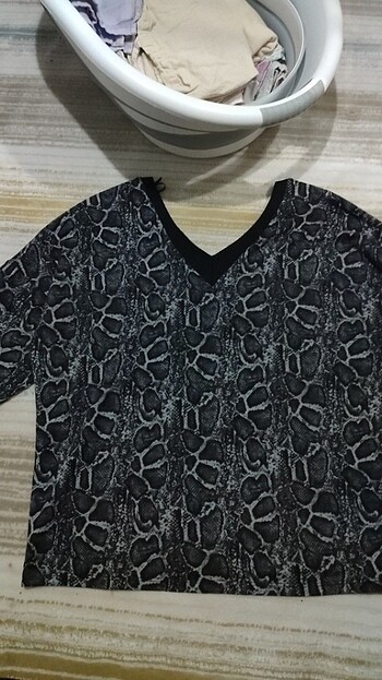 Leopar desenli bluz