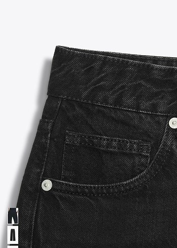 44 Beden Kadın Siyah Regular Fit Denim Pantolon