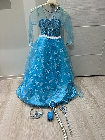 5 Yaş Beden Elsa Konspetli Kız Çocuk Elbisesi