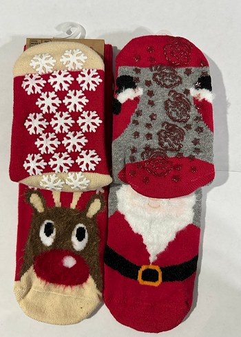 Yeni yıl, yılbaşı çocuk havlu çoraplar 2 adet - Görsel 3