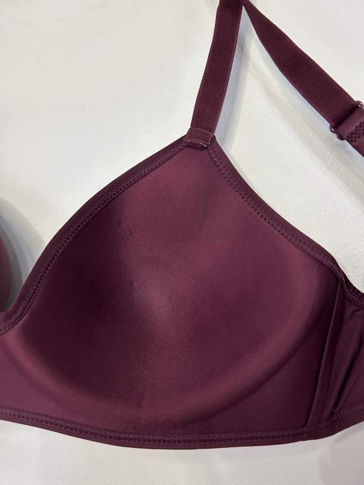 Bordo Spor Tarzı Desteksiz Balensiz Sütyen - Görsel 5