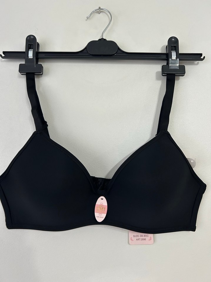 Parlak Siyah Telsiz Desteksiz Sütyen 105C - Görsel 2