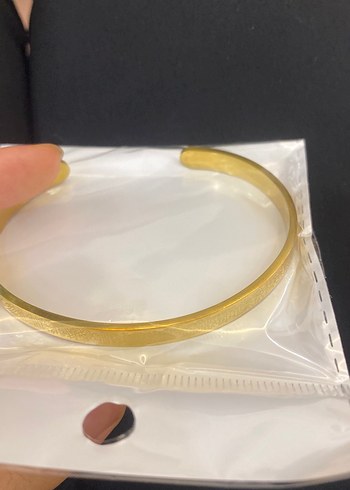 Minimalist ayetel kürsi Desenli Metalik Bilezik - Görsel 2