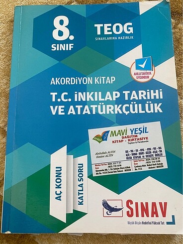 8.sınıf TC İnkılap Tarihi Ve Atatürkçülük ders kitabı