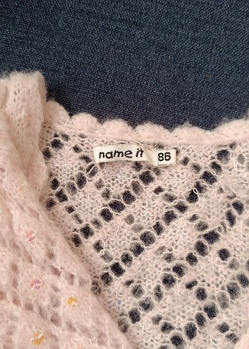 Kız Çocuk Bej Nakışlı Örgü Bolero - Görsel 3