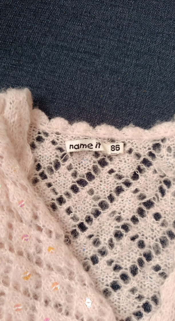 Kız Çocuk Bej Nakışlı Örgü Bolero - Görsel 3