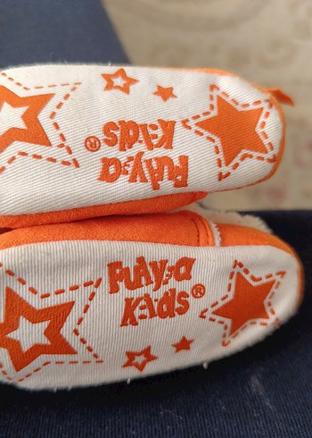 Turuncu Kürklü Kız bebek panduf - Görsel 4