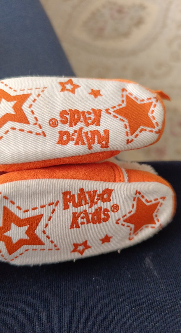 Turuncu Kürklü Kız bebek panduf - Görsel 4