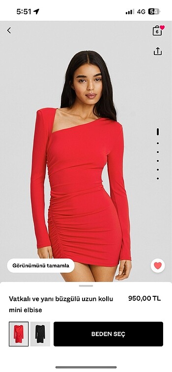 Bershka kırmızı elbise