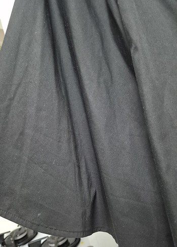 Düğmeli Siyah Midi PANÇO Ceketi - Görsel 5