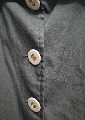 Düğmeli Siyah Midi PANÇO Ceketi - Görsel 2