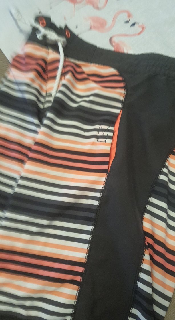 Çizgili Erkek Midi Yüzme Şortu - Görsel 4