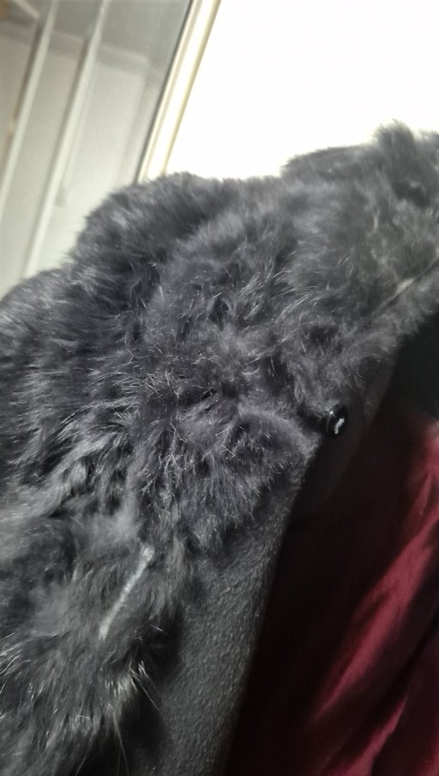 Koyu Gri Peluş Yaka Kaban  şık kalite — görsel 13/16